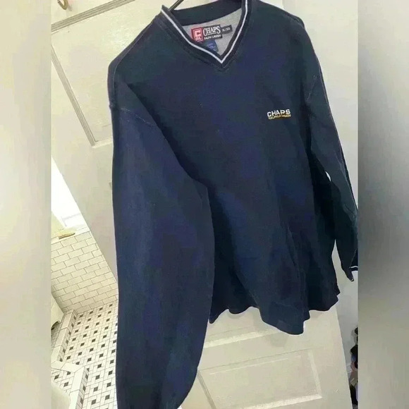 Chaps Polo Navy Blue‎ Pullover Sweatshirt - Picture 3 of 7